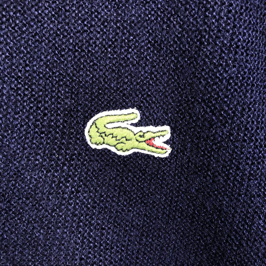Lacoste acrylic knit cardigan, men's size XL (approx.) acrylic navy blue type Vintage Second Hand