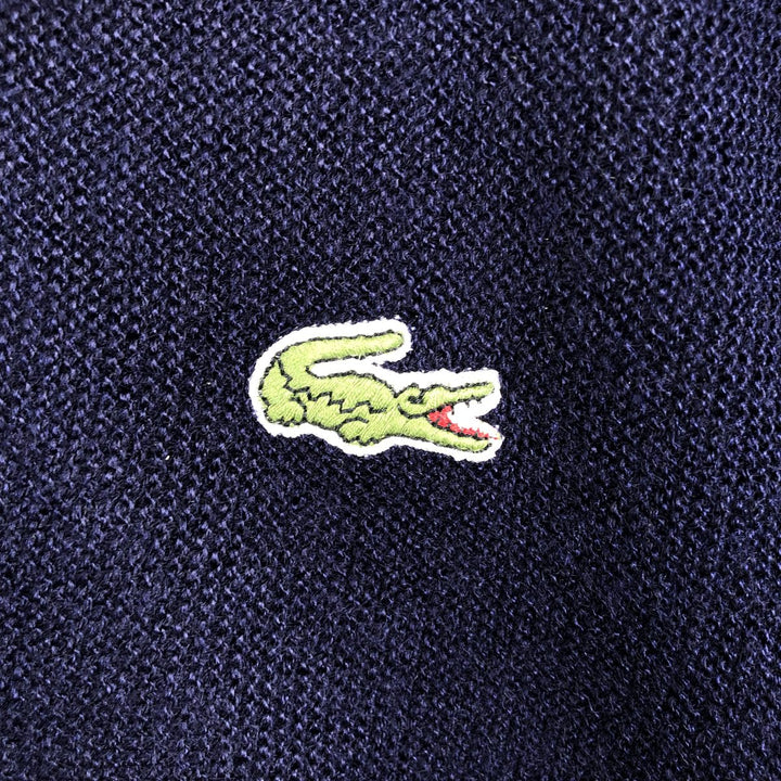 Lacoste acrylic knit cardigan, men's size XL (approx.) acrylic navy blue type Vintage Second Hand