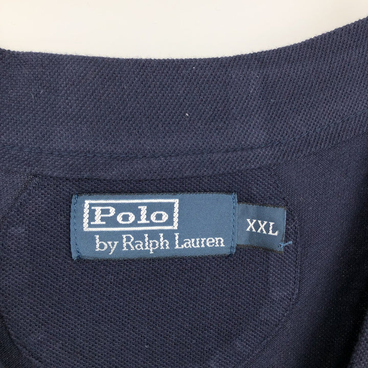 Ralph Lauren POLO by Ralph Lauren pique cardigan, men's size XXL equivalent. unclear navy blue type Vintage Second Hand