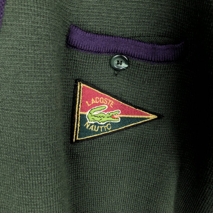 Lacoste Acrylic x Wool Knit Cardigan, Made in Spain, Size 5 (Equivalent to Men's Large) wool green type Vintage Second Hand