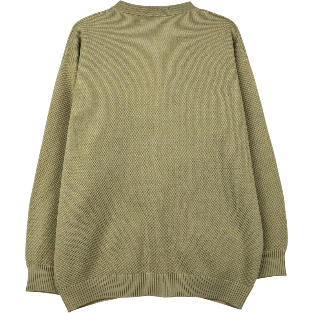 1990'S Burberry's of London Acrylic x Wool Knit Cardigan, Men's Size L (approx.), Vintage Merino wool Khaki type Vintage Second Hand