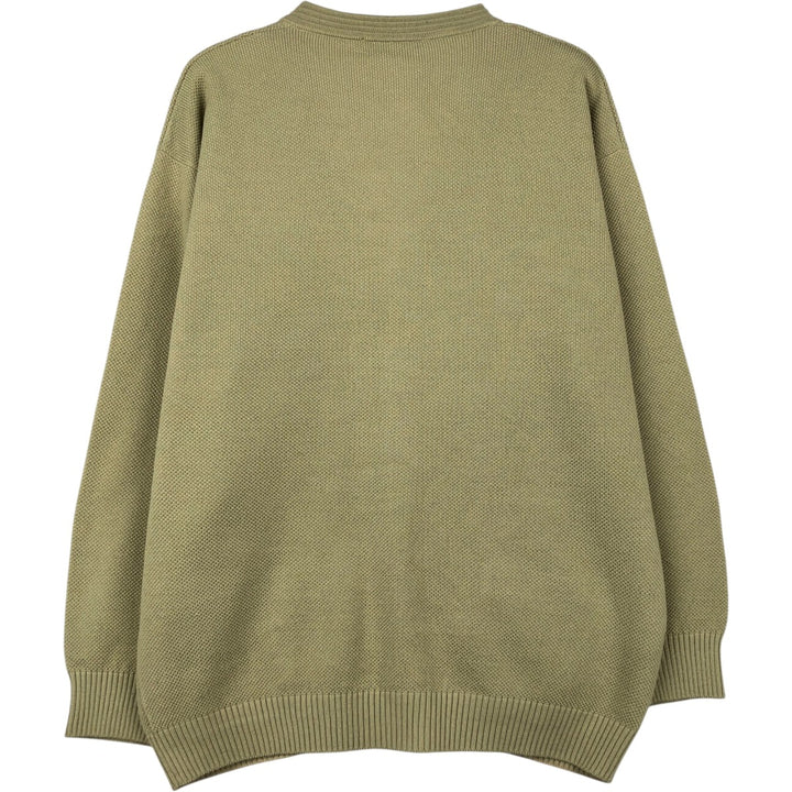 1990'S Burberry's of London Acrylic x Wool Knit Cardigan, Men's Size L (approx.), Vintage Merino wool Khaki type Vintage Second Hand