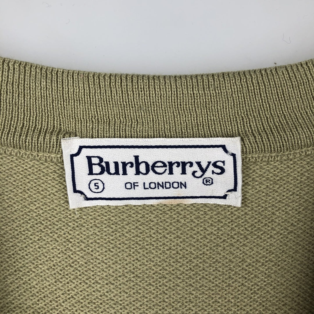 1990'S Burberry's of London Acrylic x Wool Knit Cardigan, Men's Size L (approx.), Vintage Merino wool Khaki type Vintage Second Hand