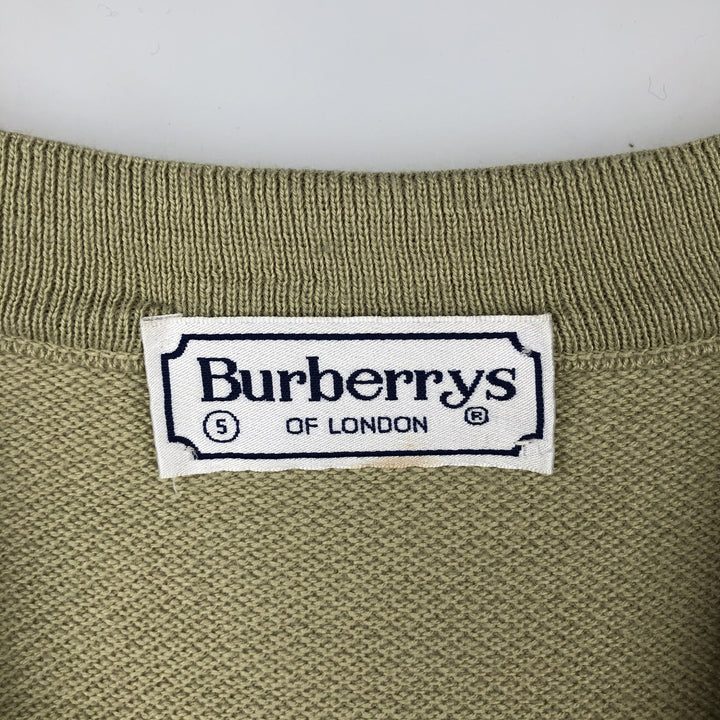 1990'S Burberry's of London Acrylic x Wool Knit Cardigan, Men's Size L (approx.), Vintage Merino wool Khaki type Vintage Second Hand
