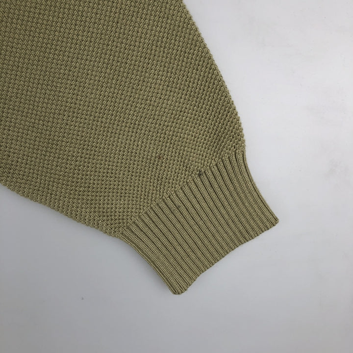 1990'S Burberry's of London Acrylic x Wool Knit Cardigan, Men's Size L (approx.), Vintage Merino wool Khaki type Vintage Second Hand