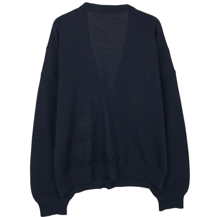 1990'S Burberry's of London wool knit cardigan, men's size L equivalent, vintage. acrylic navy blue type Vintage Second Hand