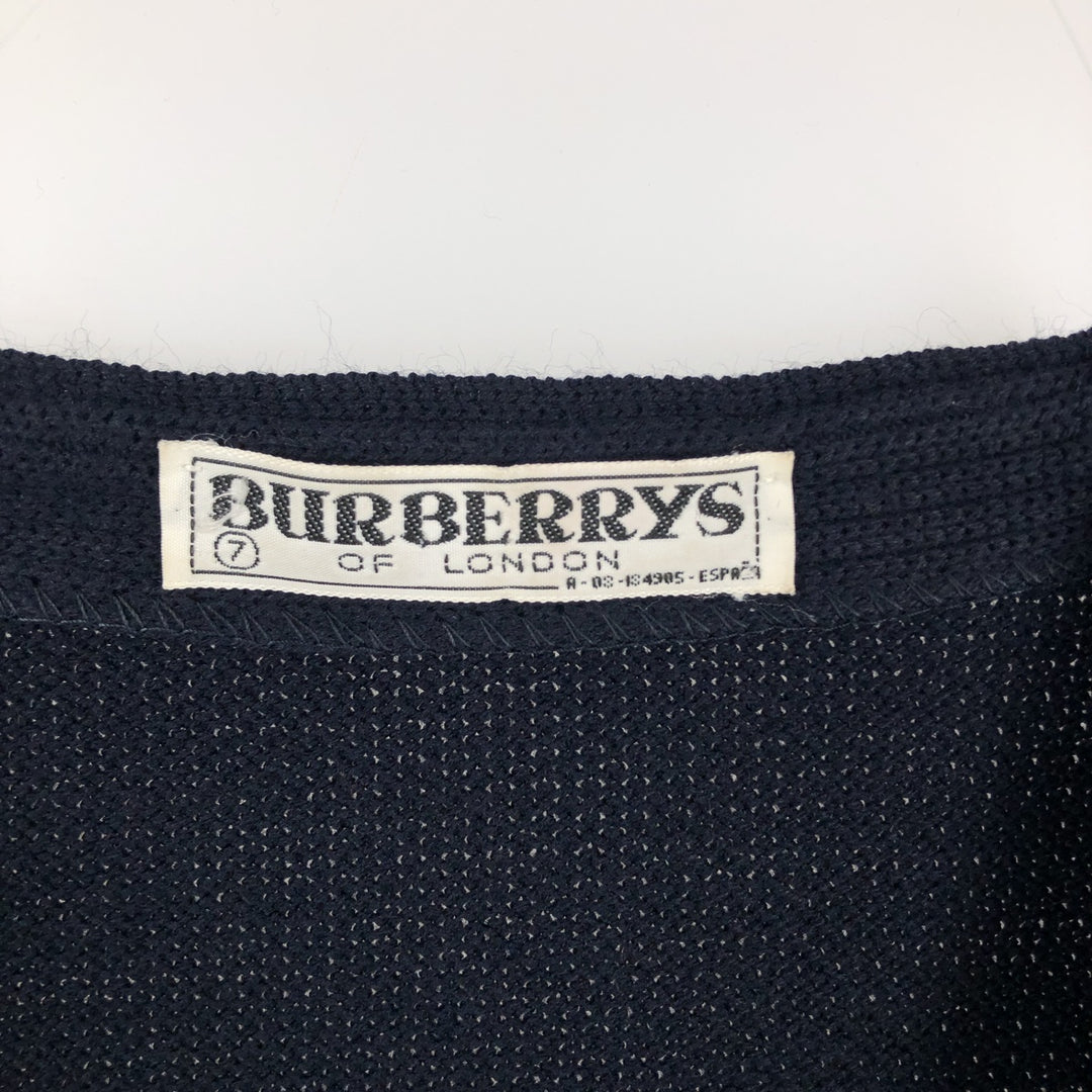 1990'S Burberry's of London wool knit cardigan, men's size L equivalent, vintage. acrylic navy blue type Vintage Second Hand