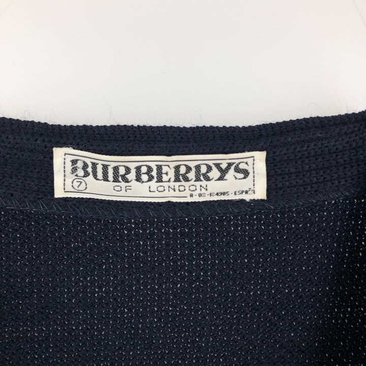 1990'S Burberry's of London wool knit cardigan, men's size L equivalent, vintage. acrylic navy blue type Vintage Second Hand