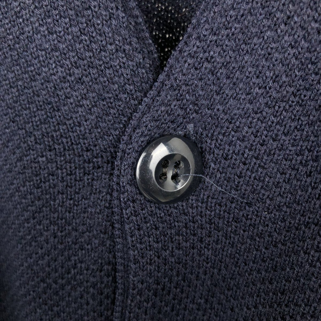 1990'S Burberry's of London wool knit cardigan, men's size L equivalent, vintage. acrylic navy blue type Vintage Second Hand