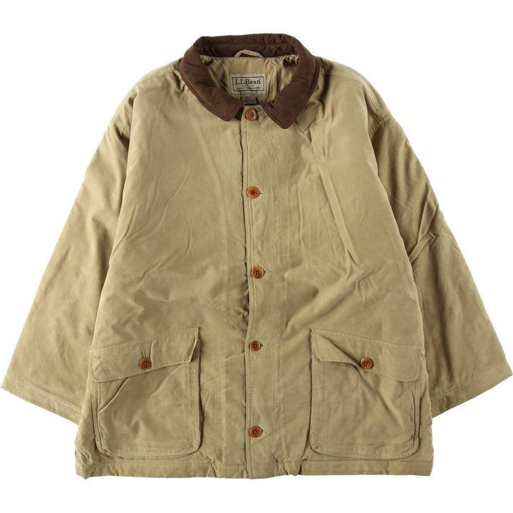 90'S LLBean padded hunting jacket, XX LARGE (equivalent to men's XXL), vintage. Nylon Khaki type beige Vintage Second Hand
