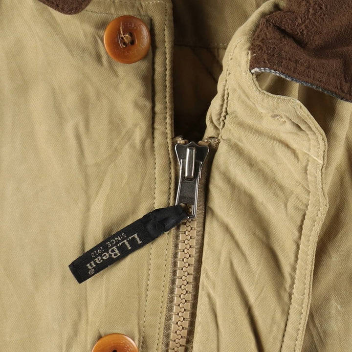 90'S LLBean padded hunting jacket, XX LARGE (equivalent to men's XXL), vintage. Nylon Khaki type beige Vintage Second Hand
