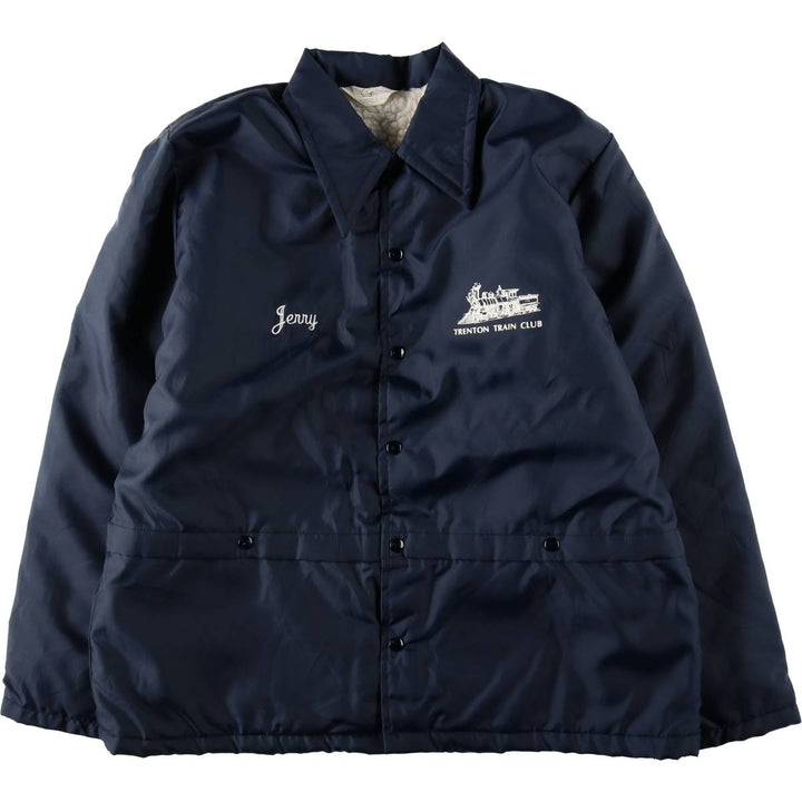 70s-80'S Gem Sportswear Coach Jacket, Made in USA, Men's XL equivalent. unclear navy blue type Vintage Second Hand