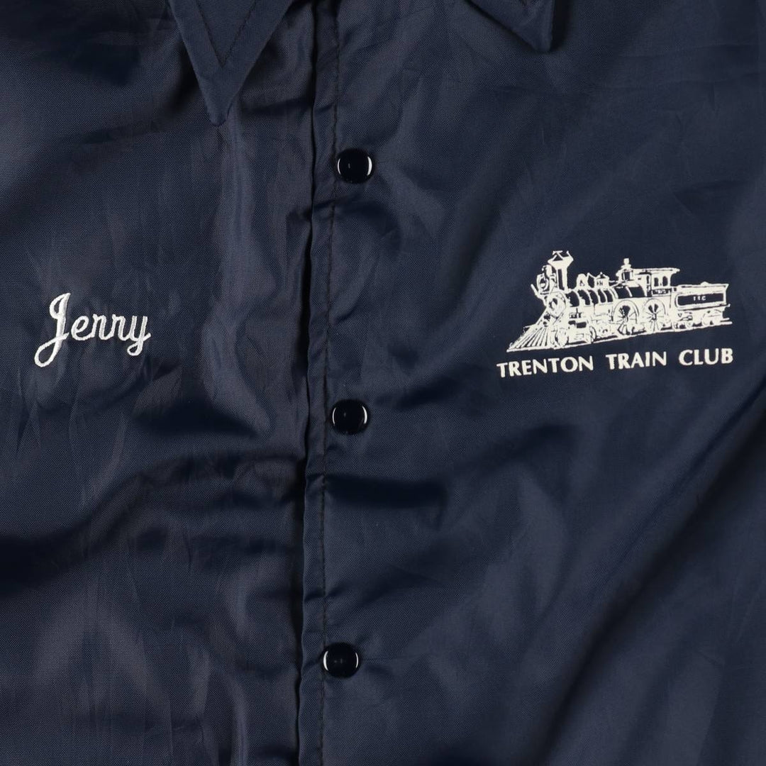 70s-80'S Gem Sportswear Coach Jacket, Made in USA, Men's XL equivalent. unclear navy blue type Vintage Second Hand