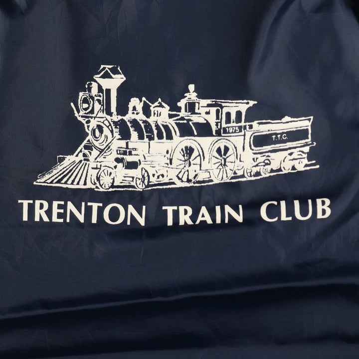 70s-80'S Gem Sportswear Coach Jacket, Made in USA, Men's XL equivalent. unclear navy blue type Vintage Second Hand