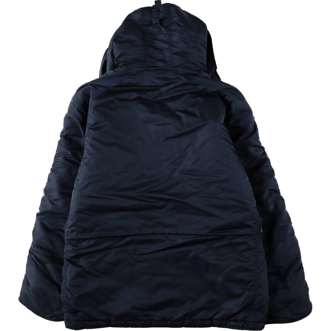 Civilian-grade Alpha Industries N-2B type padded military flight jacket, men's size M equivalent. Nylon navy blue type Vintage Second Hand