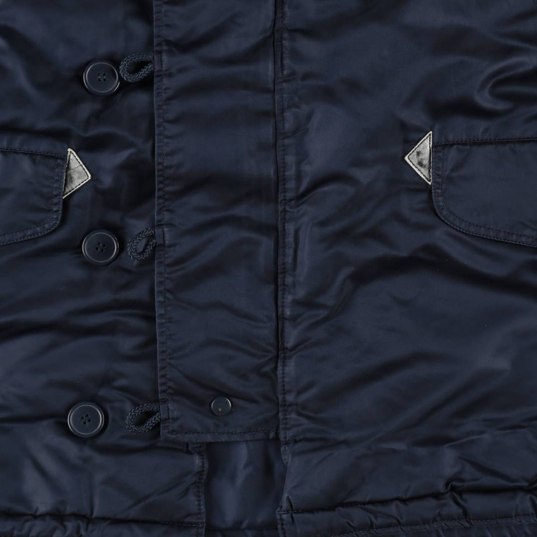 Civilian-grade Alpha Industries N-2B type padded military flight jacket, men's size M equivalent. Nylon navy blue type Vintage Second Hand