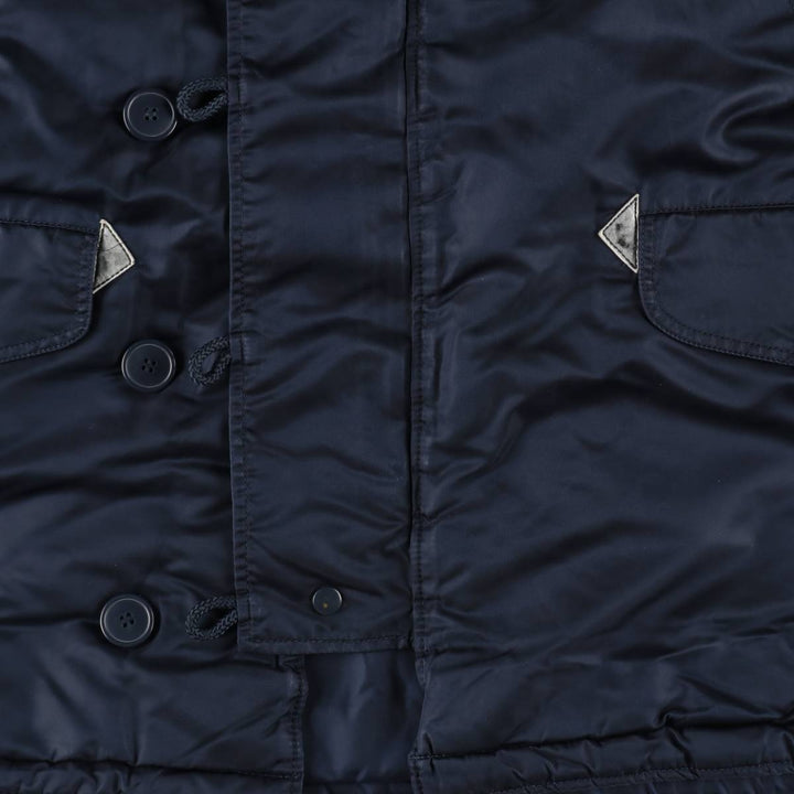 Civilian-grade Alpha Industries N-2B type padded military flight jacket, men's size M equivalent. Nylon navy blue type Vintage Second Hand
