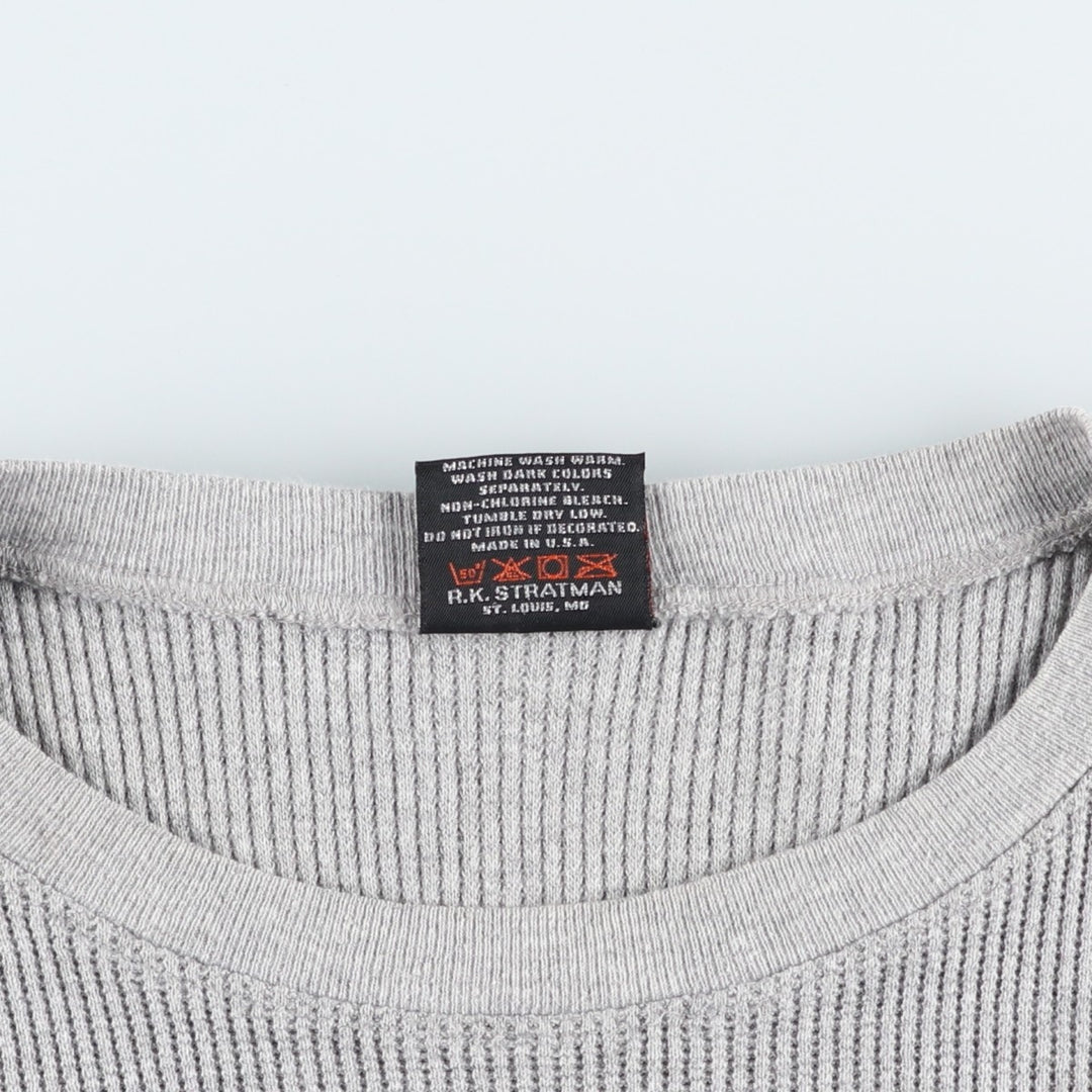 2000'S Harley-Davidson Motorcycle Thermal Long-Sleeve T-Shirt, Waffle Fabric, Made in USA, Men's XXL equivalent. cotton gray type Vintage Second Hand