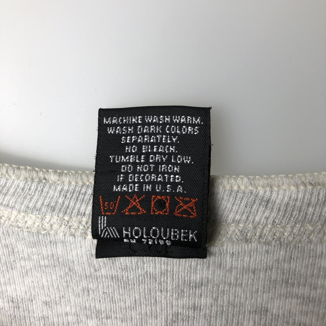 90'S Harley-Davidson Motorcycle Henley Neck Thermal Long-Sleeve T-Shirt, Made in USA, Men's Size L (Equivalent), Vintage cotton gray type Vintage Second Hand