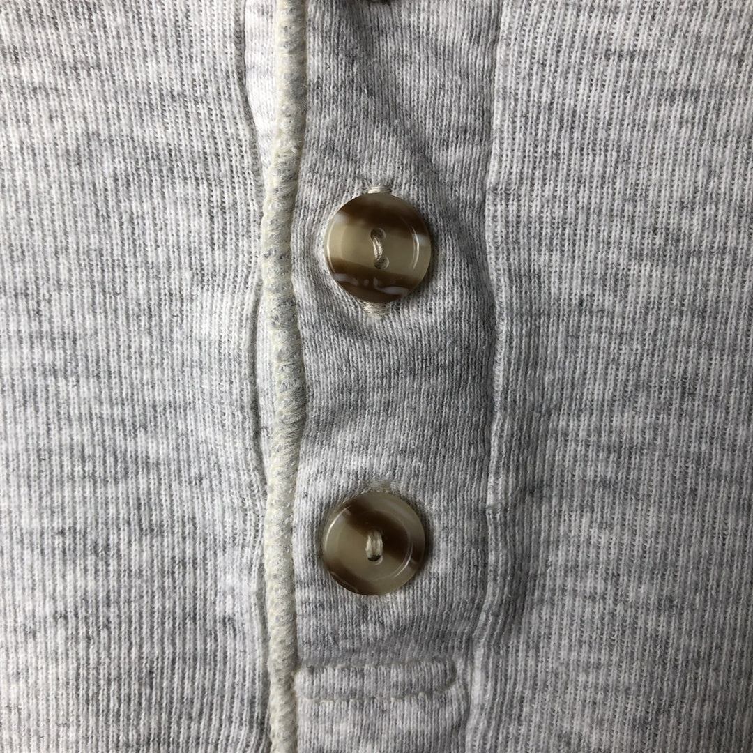 90'S Harley-Davidson Motorcycle Henley Neck Thermal Long-Sleeve T-Shirt, Made in USA, Men's Size L (Equivalent), Vintage cotton gray type Vintage Second Hand