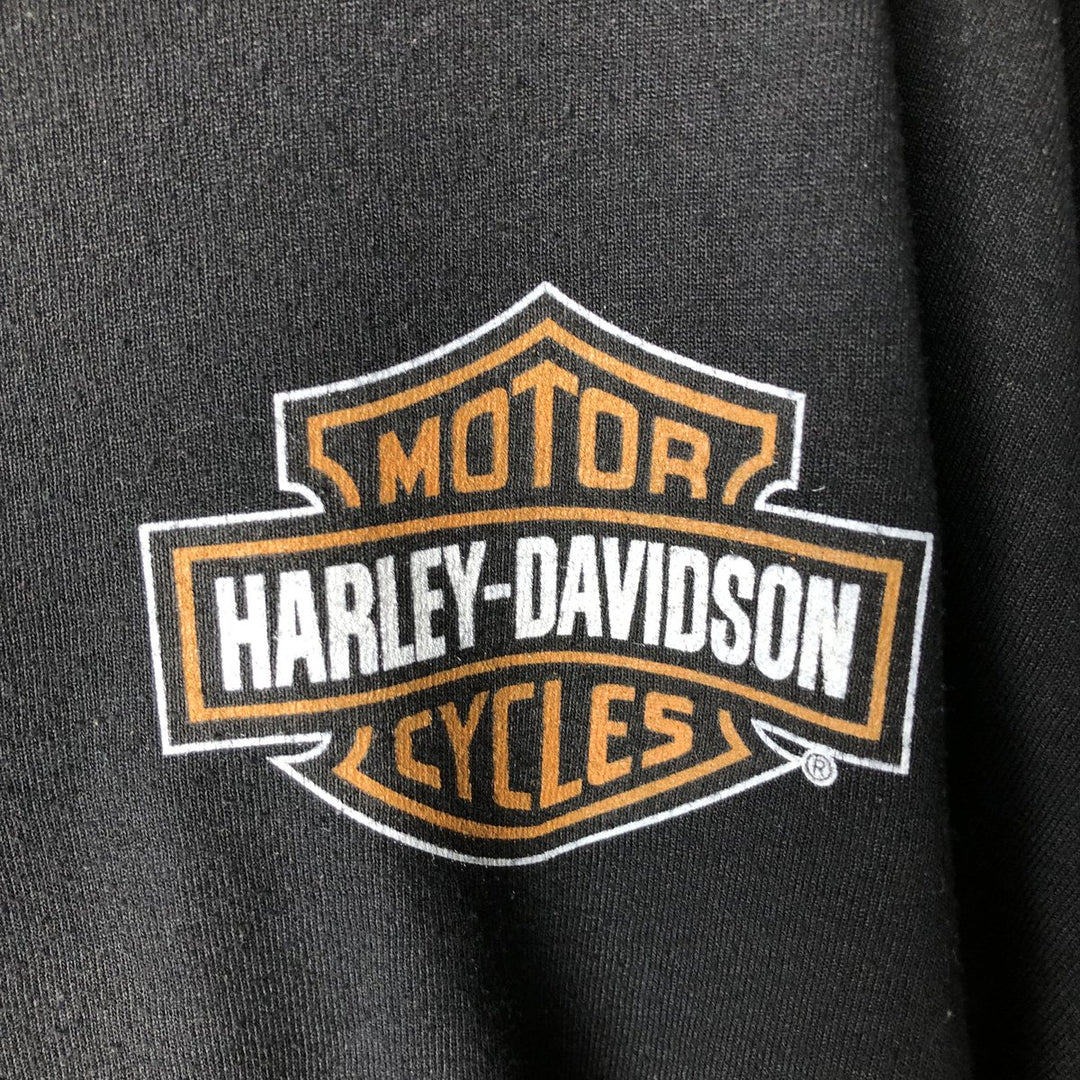 Harley-Davidson Long Sleeve T-Shirt, Men's Size L polyester black type Vintage Second Hand