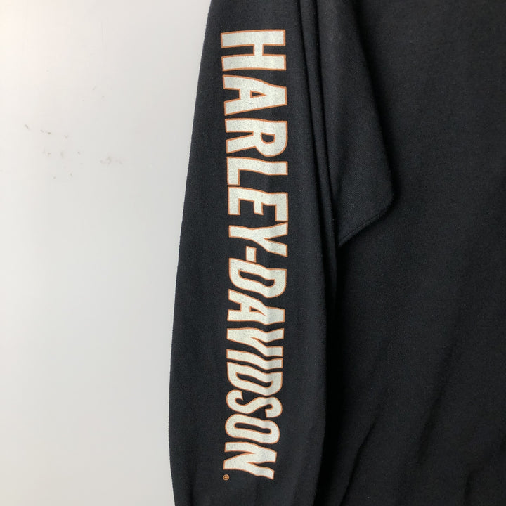 Harley-Davidson Long Sleeve T-Shirt, Men's Size L polyester black type Vintage Second Hand