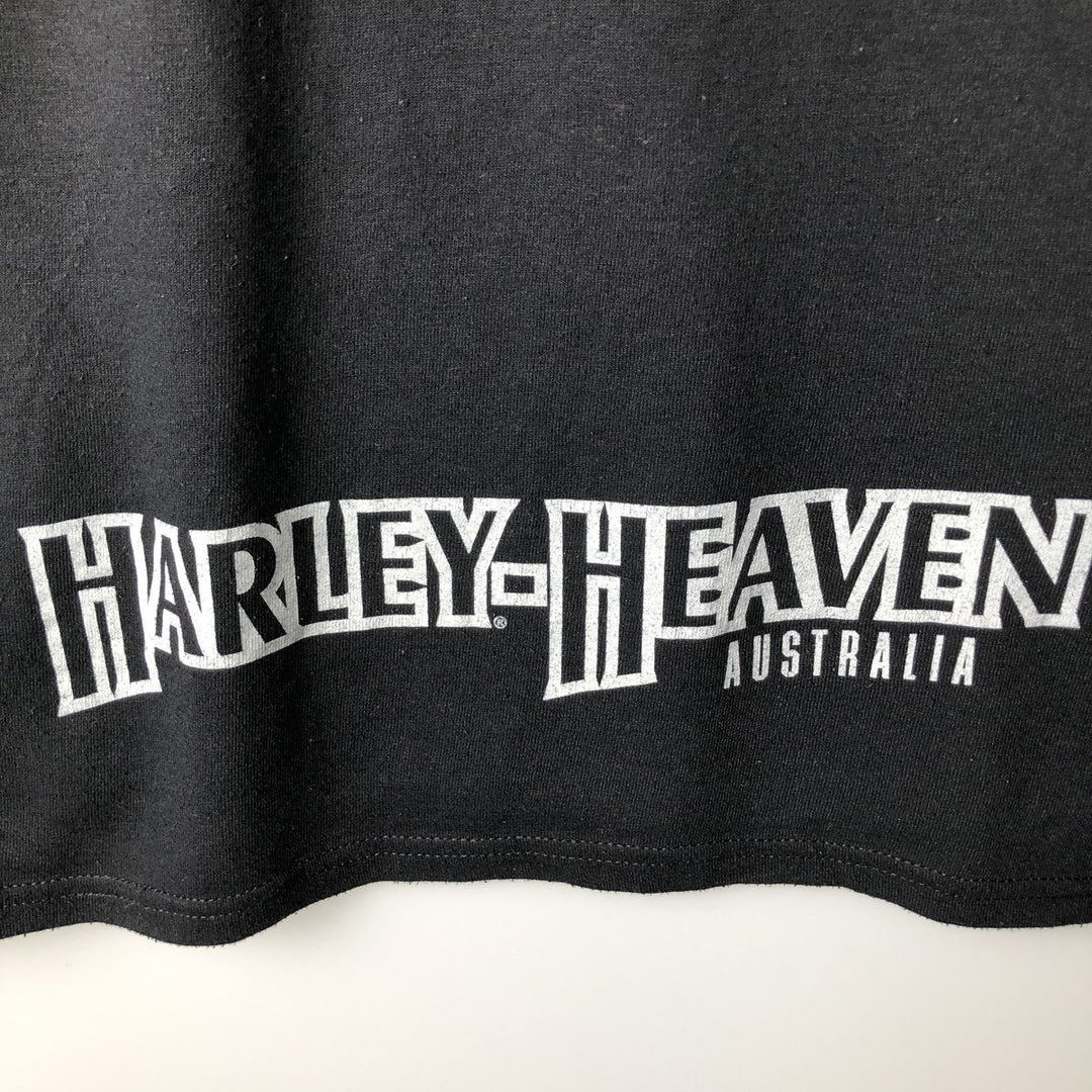 Harley-Davidson Long Sleeve T-Shirt, Men's Size L polyester black type Vintage Second Hand