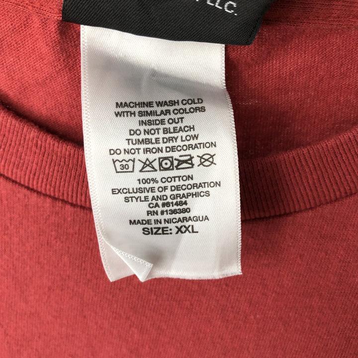 Harley-Davidson Skull Pattern Long T-shirt, Men's XXL cotton red type Vintage Second Hand