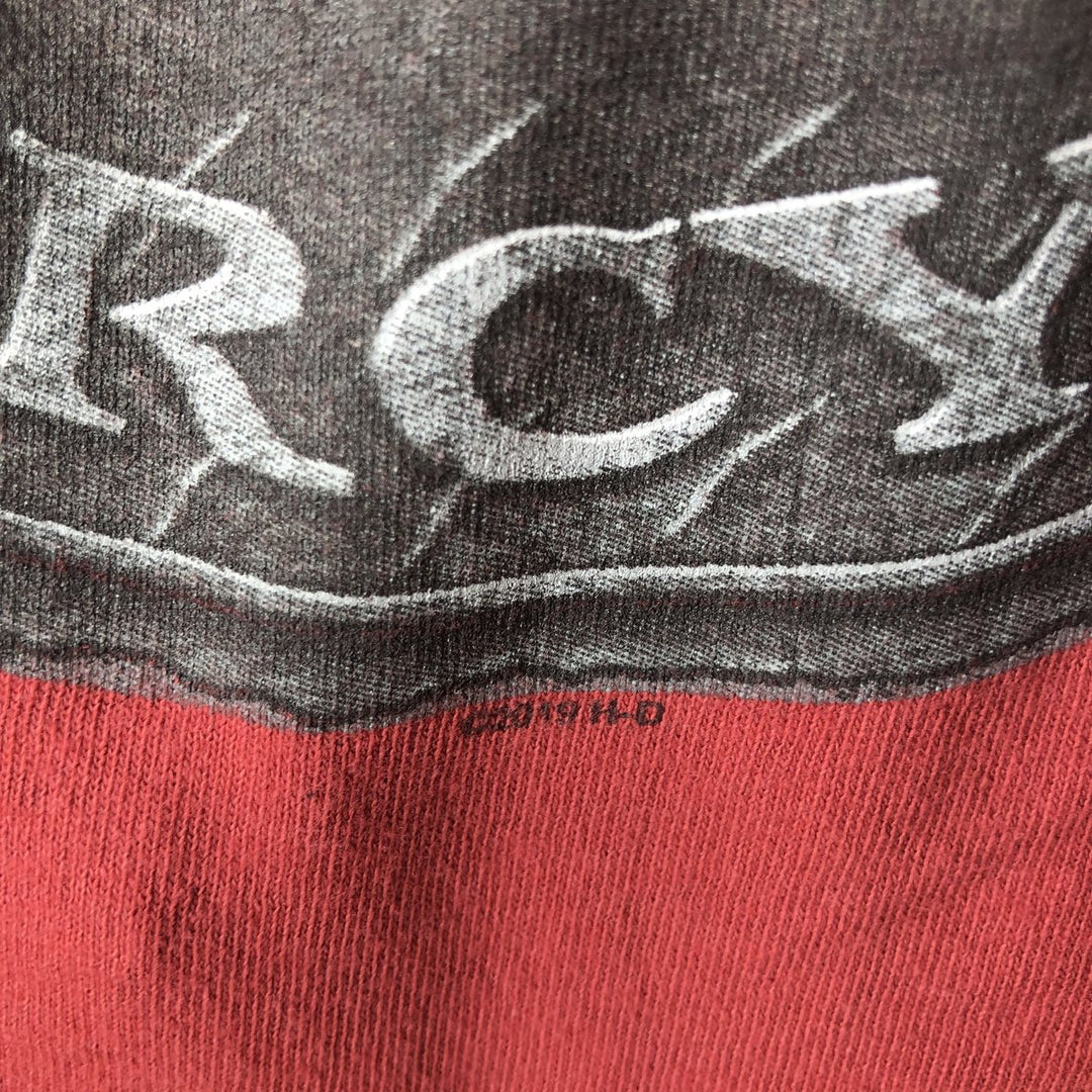Harley-Davidson Skull Pattern Long T-shirt, Men's XXL cotton red type Vintage Second Hand