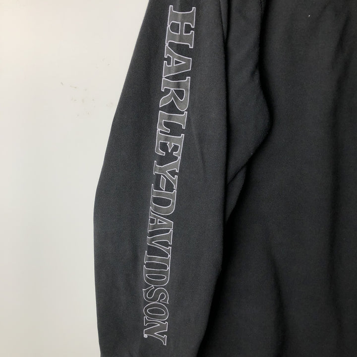 Harley-Davidson Skull Pattern Long T-shirt, Men's XL size cotton black type Vintage Second Hand
