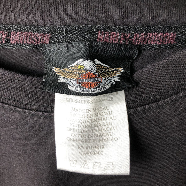 Harley-Davidson Long Sleeve T-Shirt, Men's Size L cotton black type Vintage Second Hand