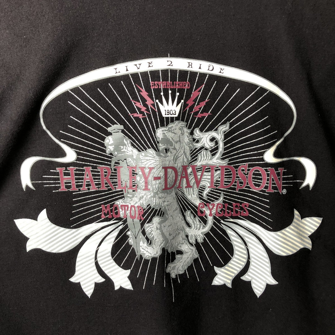 Harley-Davidson Long Sleeve T-Shirt, Men's Size L cotton black type Vintage Second Hand