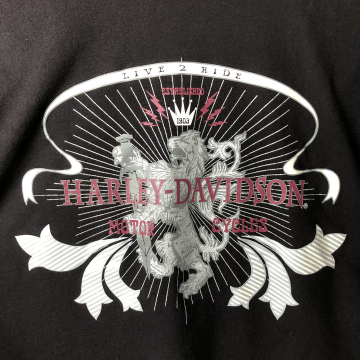 Harley-Davidson Long Sleeve T-Shirt, Men's Size L cotton black type Vintage Second Hand