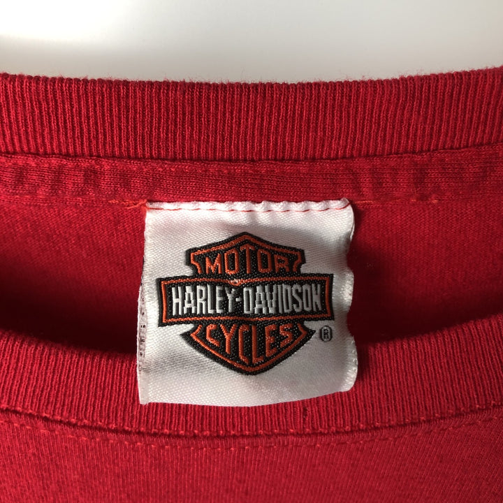 Hanes Harley-Davidson Skull Pattern Long-Sleeve T-Shirt (Men's XXL equivalent) cotton red type Vintage Second Hand