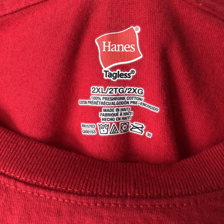 Hanes Harley-Davidson Skull Pattern Long-Sleeve T-Shirt (Men's XXL equivalent) cotton red type Vintage Second Hand