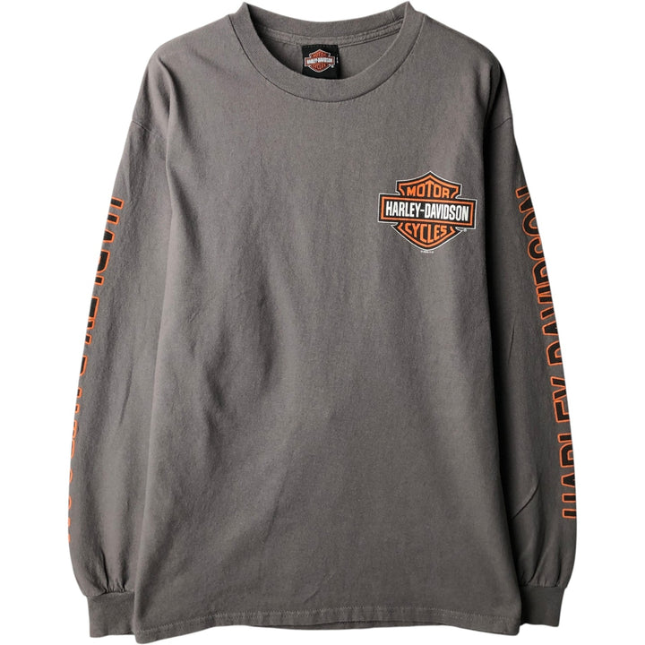Harley-Davidson Long Sleeve T-Shirt, Men's Medium unclear gray type Vintage Second Hand