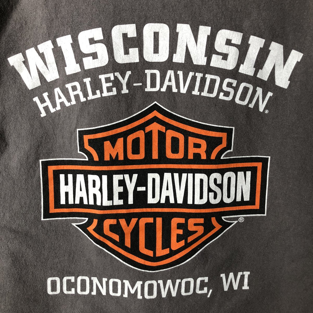 Harley-Davidson Long Sleeve T-Shirt, Men's Medium unclear gray type Vintage Second Hand
