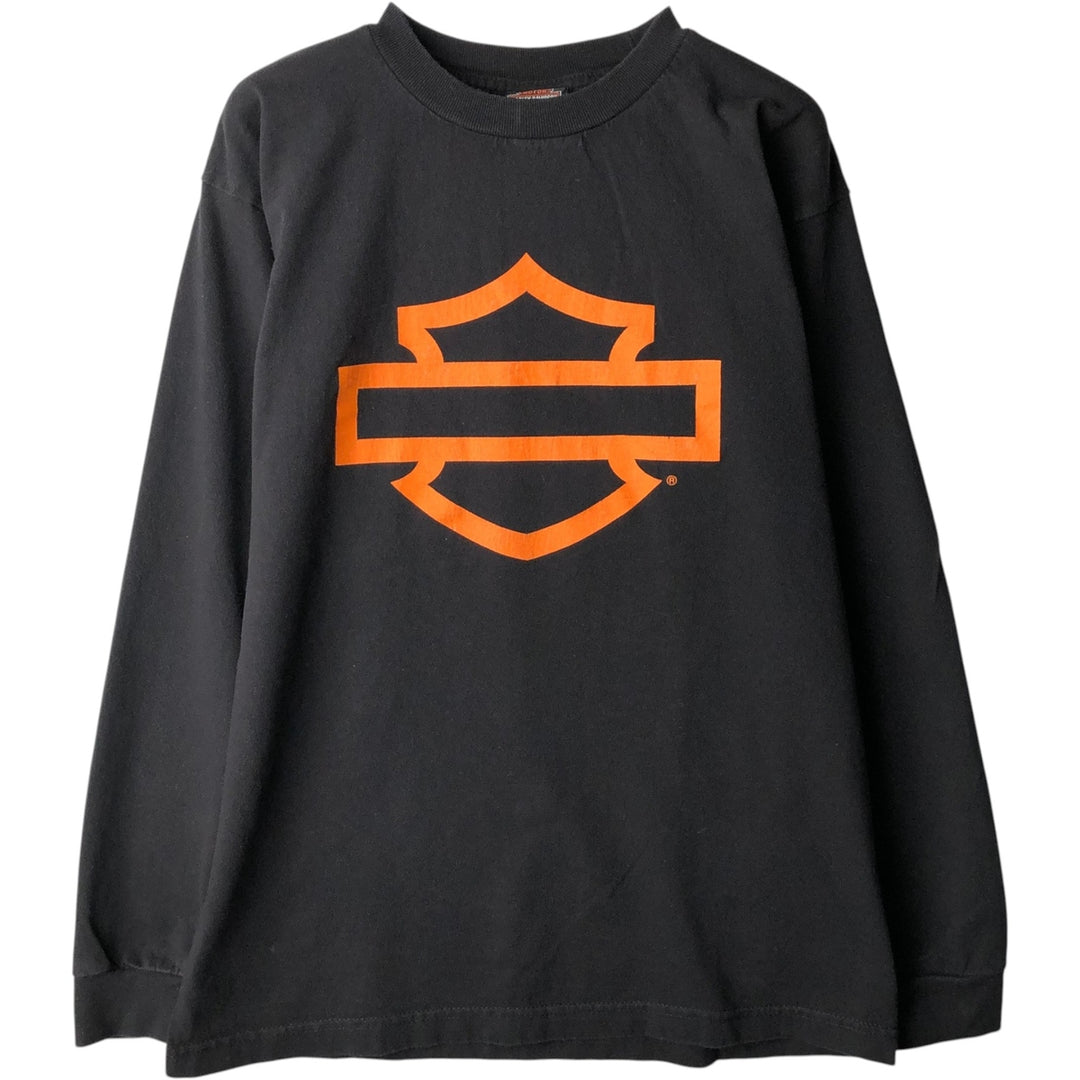 90'S Harley-Davidson Long-Sleeve T-Shirt, Made in USA, Men's Size M (approx.) cotton black type Vintage Second Hand
