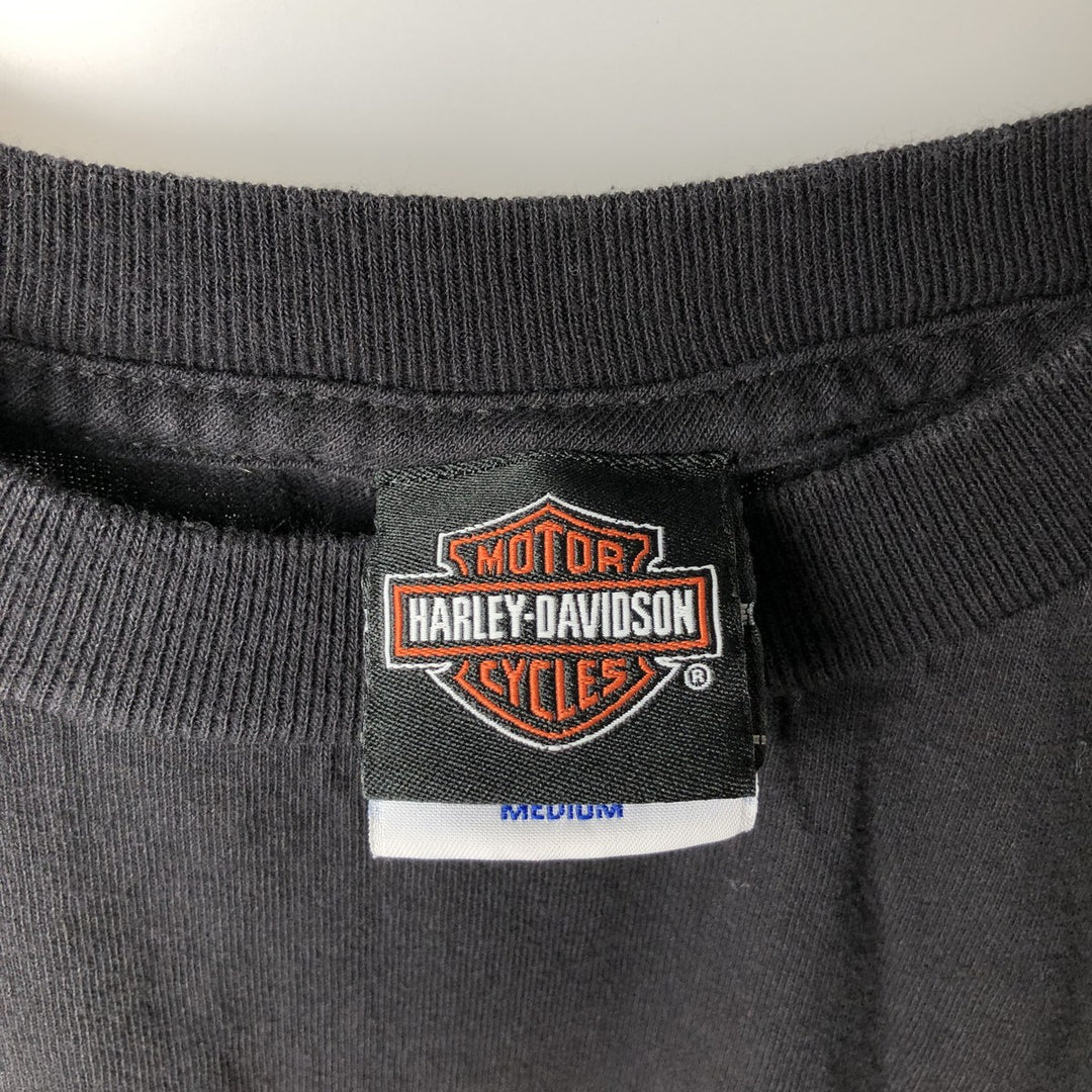 90'S Harley-Davidson Long-Sleeve T-Shirt, Made in USA, Men's Size M (approx.) cotton black type Vintage Second Hand