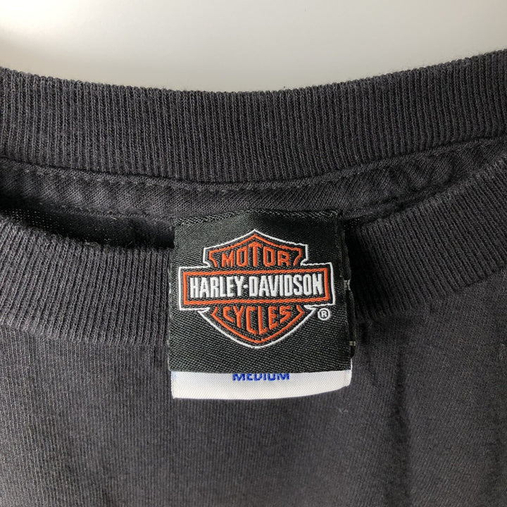 90'S Harley-Davidson Long-Sleeve T-Shirt, Made in USA, Men's Size M (approx.) cotton black type Vintage Second Hand