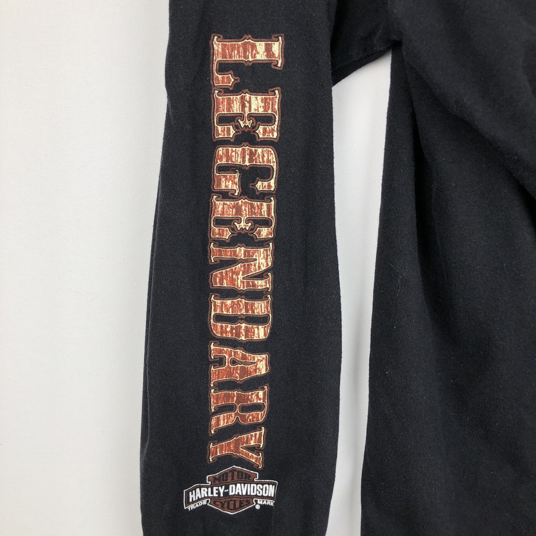 Oversized Harley-Davidson long-sleeved T-shirt, men's size XXXXL cotton black type Vintage Second Hand