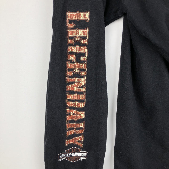 Oversized Harley-Davidson long-sleeved T-shirt, men's size XXXXL cotton black type Vintage Second Hand