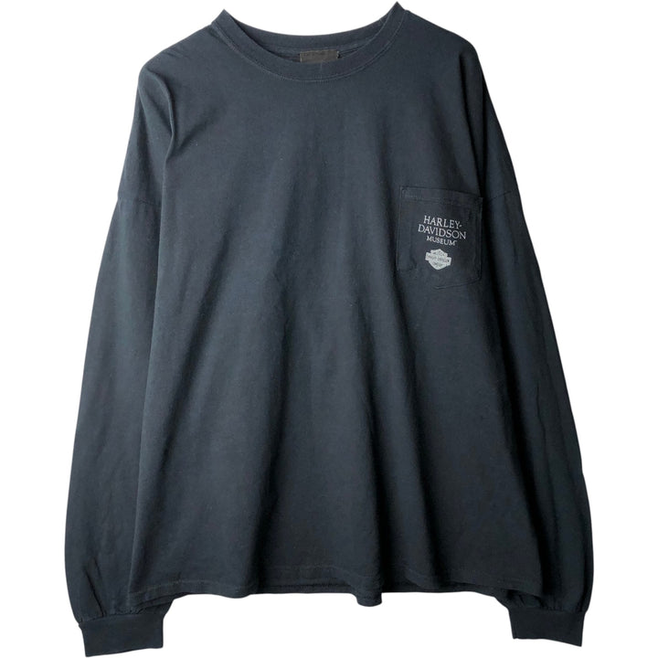 Big Size Harley-Davidson Museum Long-Sleeve T-Shirt (Men's XXXL equivalent) cotton black type Vintage Second Hand