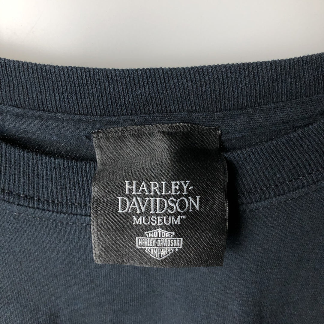 Big Size Harley-Davidson Museum Long-Sleeve T-Shirt (Men's XXXL equivalent) cotton black type Vintage Second Hand
