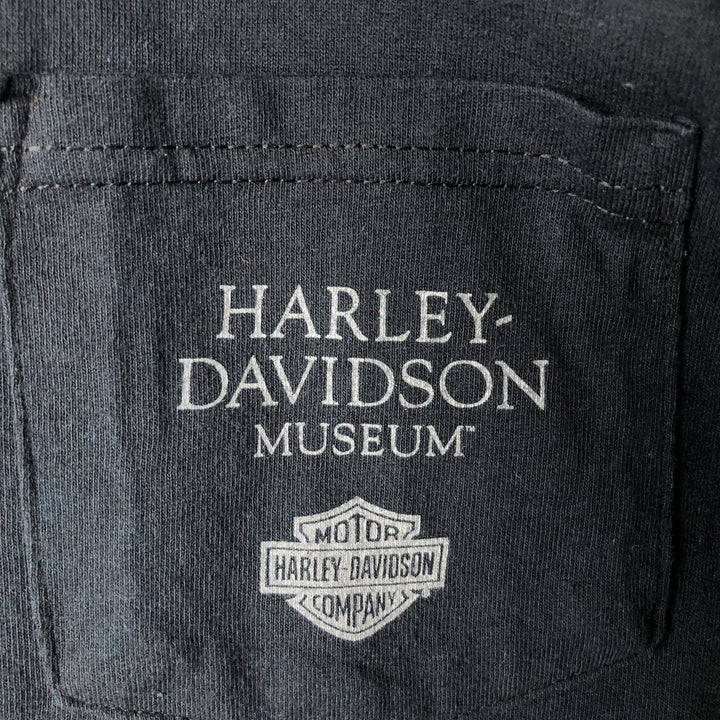 Big Size Harley-Davidson Museum Long-Sleeve T-Shirt (Men's XXXL equivalent) cotton black type Vintage Second Hand
