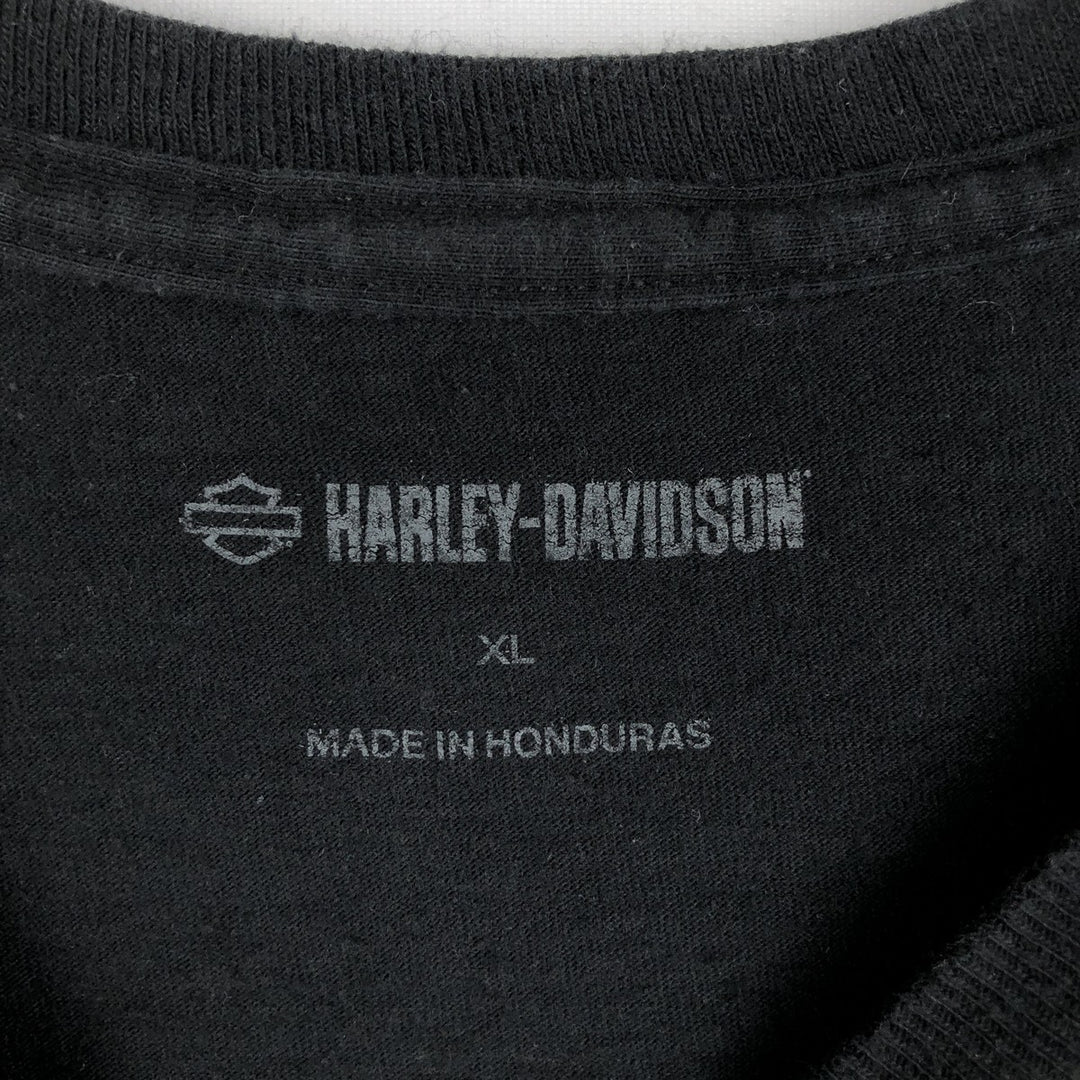 Harley-Davidson Long Sleeve T-Shirt, Men's XL Size cotton black type Vintage Second Hand