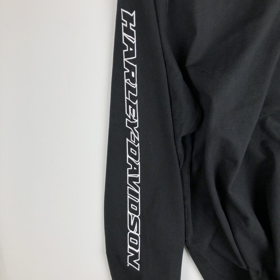 Harley-Davidson Long Sleeve T-Shirt, Men's XL Size cotton black type Vintage Second Hand