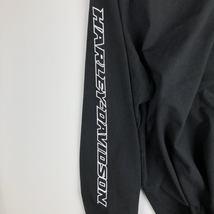 Harley-Davidson Long Sleeve T-Shirt, Men's XL Size cotton black type Vintage Second Hand