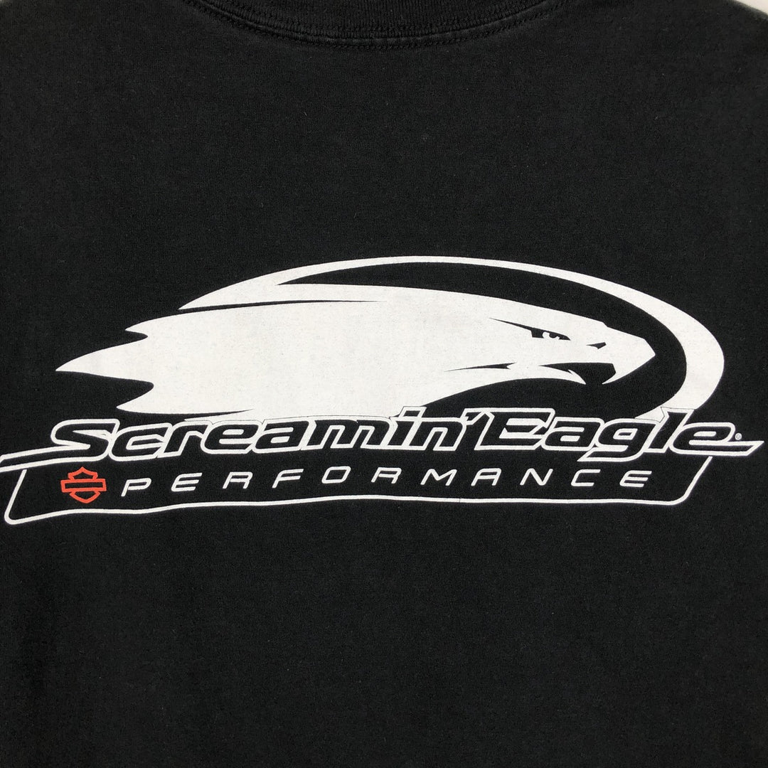 Harley-Davidson Long Sleeve T-Shirt, Men's XL Size cotton black type Vintage Second Hand