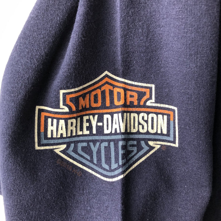 Harley-Davidson Long Sleeve T-Shirt, Men's XXL cotton navy blue type Vintage Second Hand